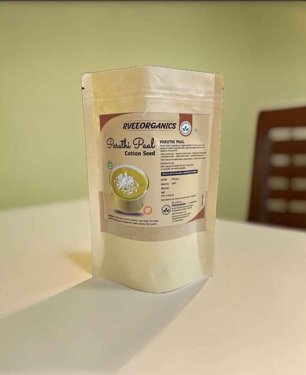 Paruthi Pall Cotton Seed Mix powder, ready to make a healthy drink.