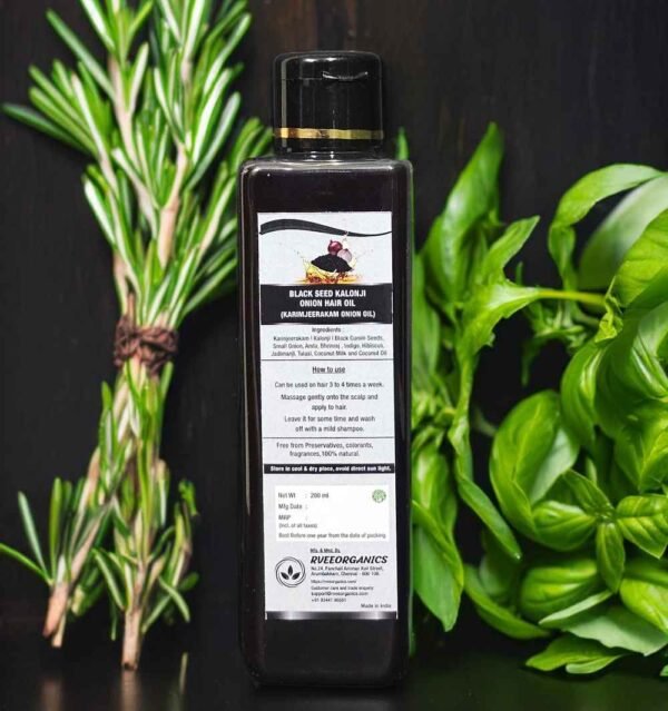 Bottle of Natural Black Seed Kalonji Oil for healthy living.